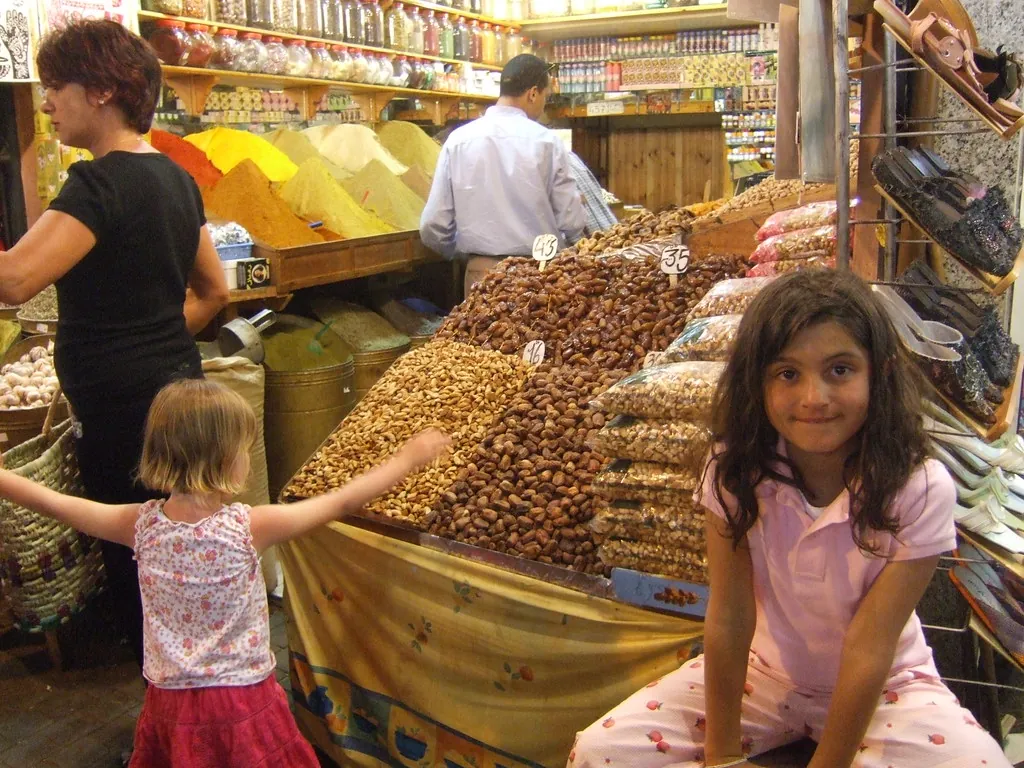 Puesto de especias en el zoco de Marrakech